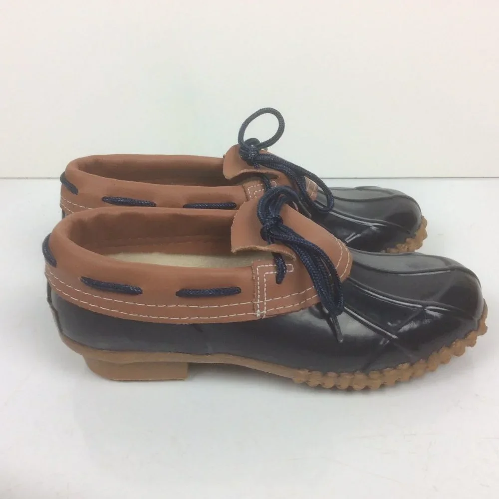 Pro Line Blue Waterproof Leather Outdoor Sheepskin Lined Rain Duck Shoes Size 6